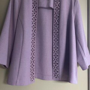 Alfred Dunner Lavender 3/4 sleeve Jacket